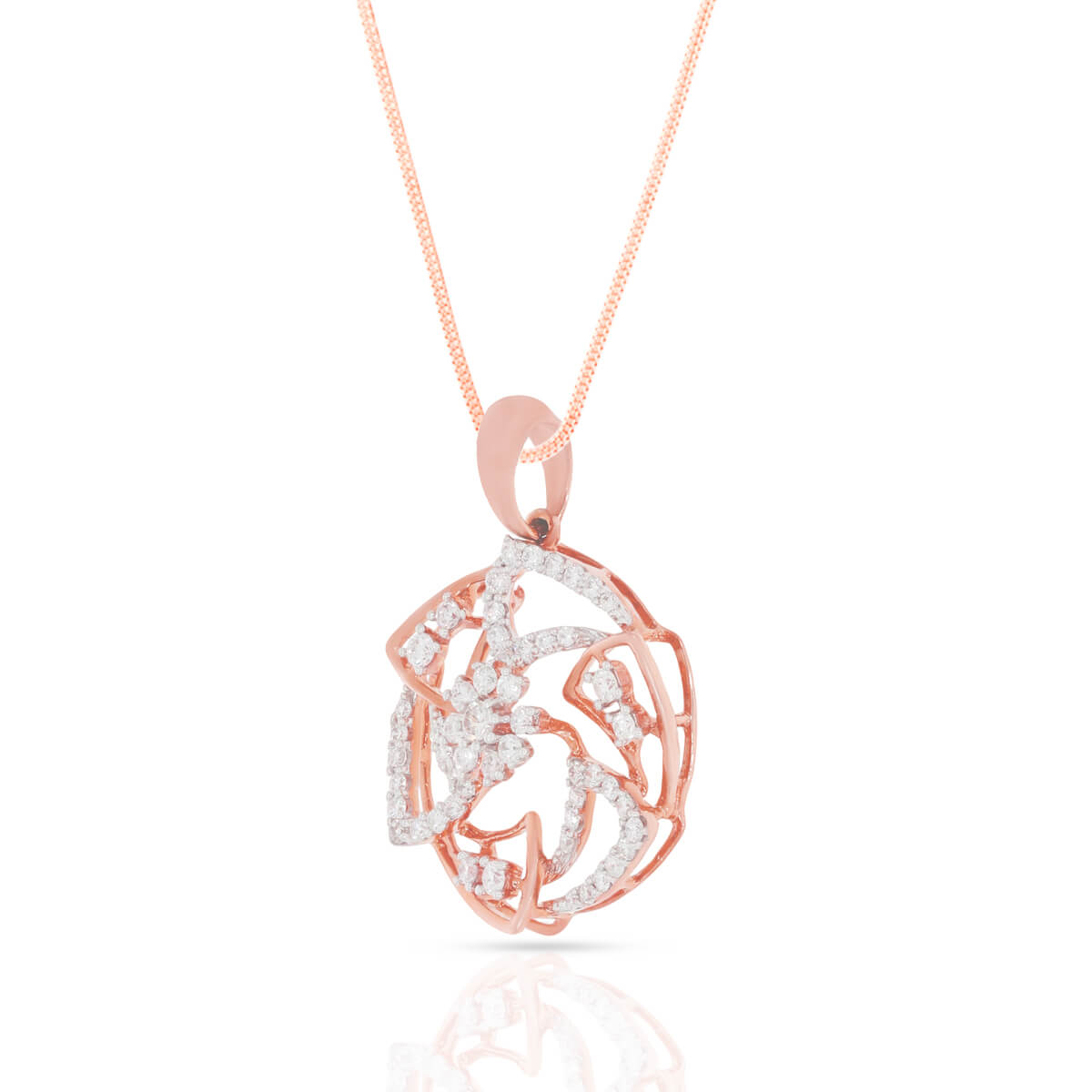 Modern Starry Glow Diamond Rose Gold Pendant