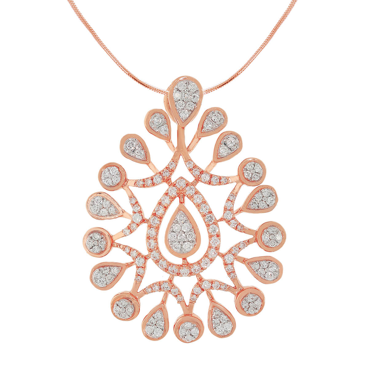 Enigmatic Dew Radiance Diamond Rose Gold Pendant