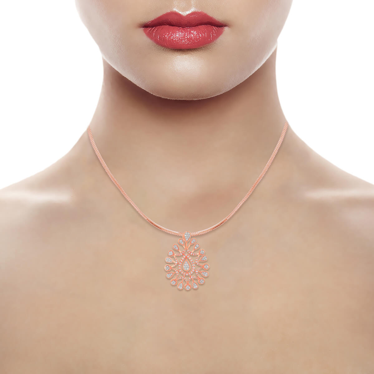 Enigmatic Dew Radiance Diamond Rose Gold Pendant