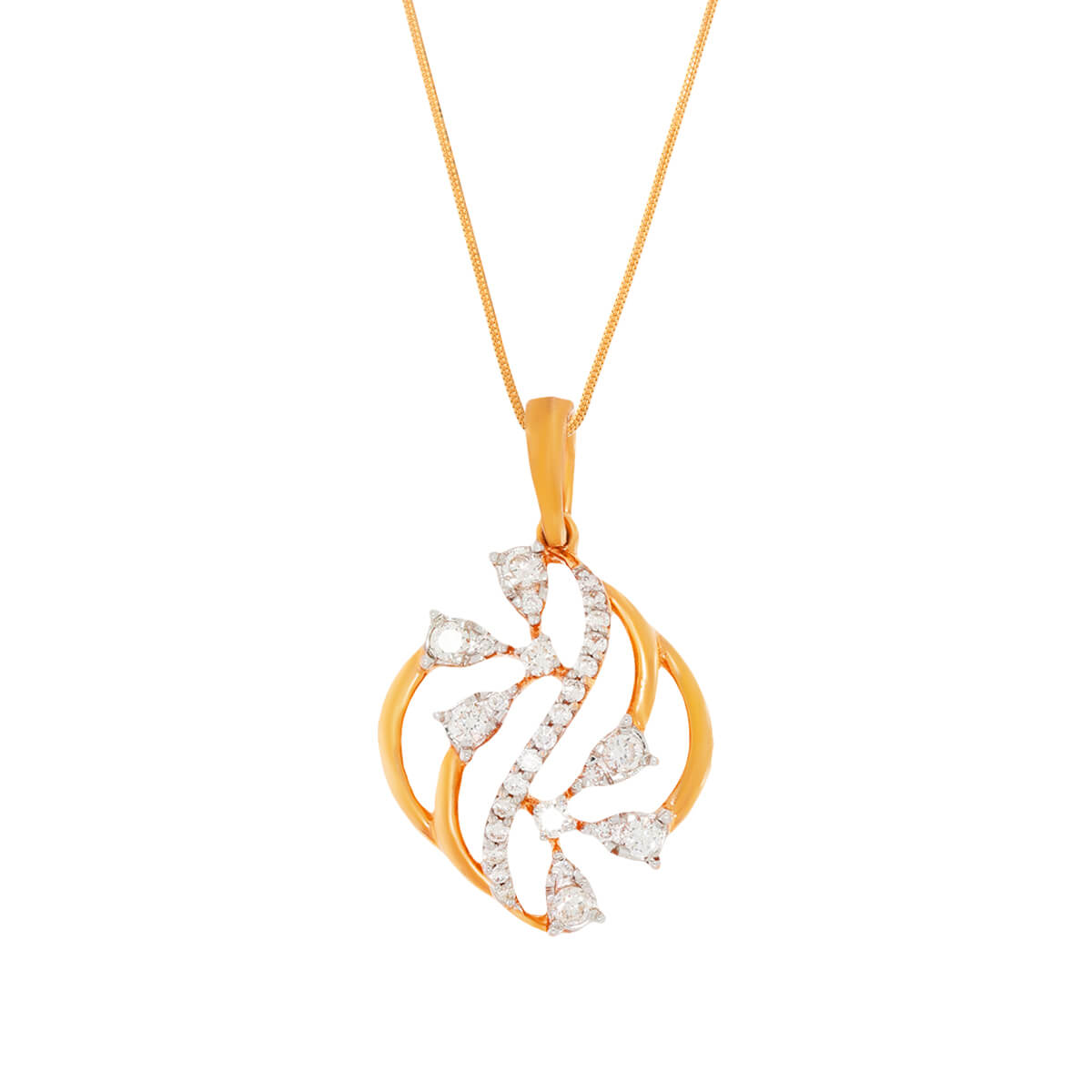 Stunning Petal Harmony Diamond Rose Gold Pendant