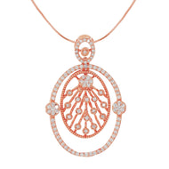 Rosy Oval Radiance Diamond Rose Gold Pendant