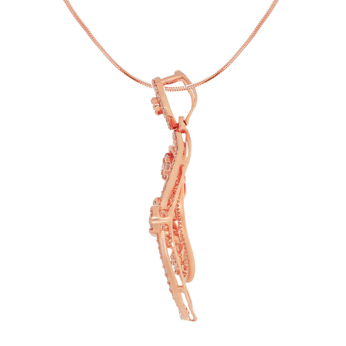 Rosy Oval Radiance Diamond Rose Gold Pendant