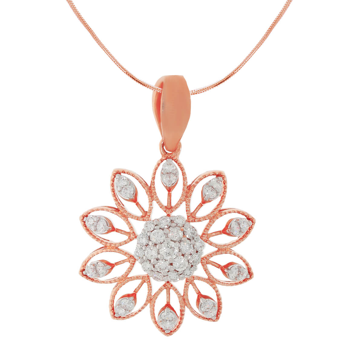 Glorious Flora Diamond Rose Gold Pendant