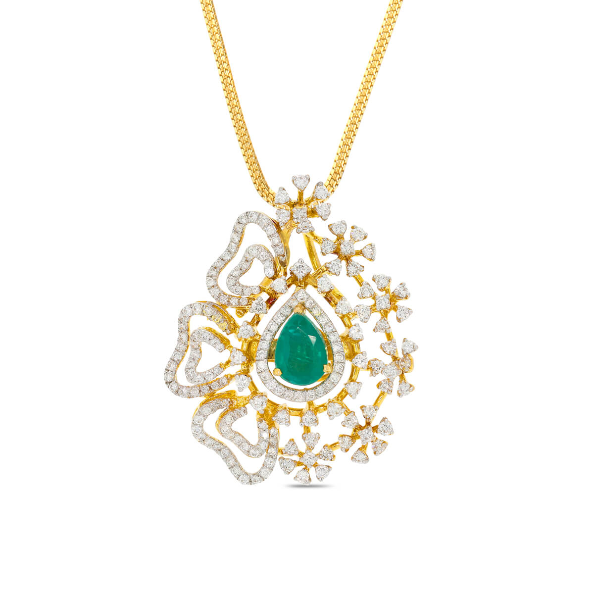 Harmonious Petal Dazzle Diamond Pendant