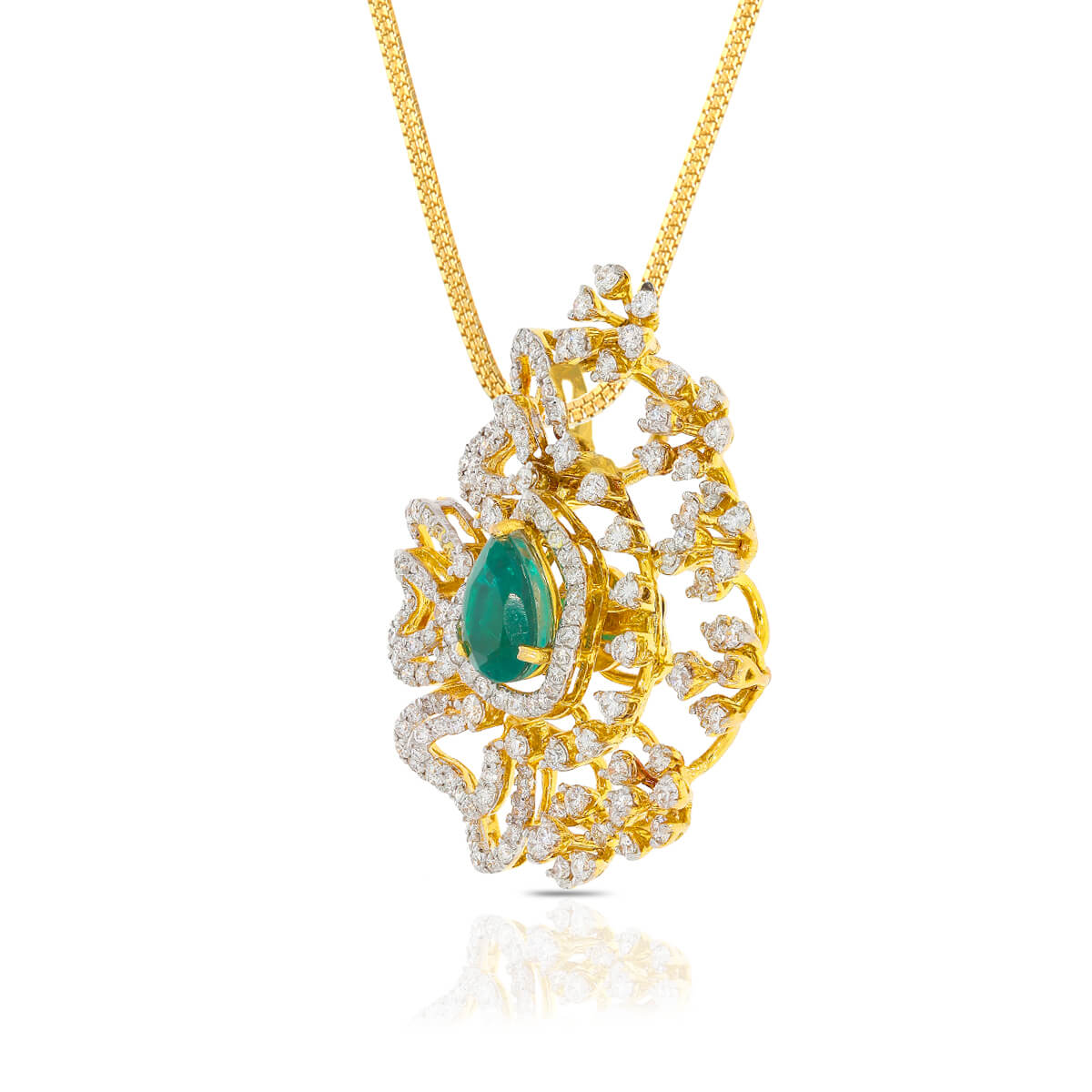 Harmonious Petal Dazzle Diamond Pendant