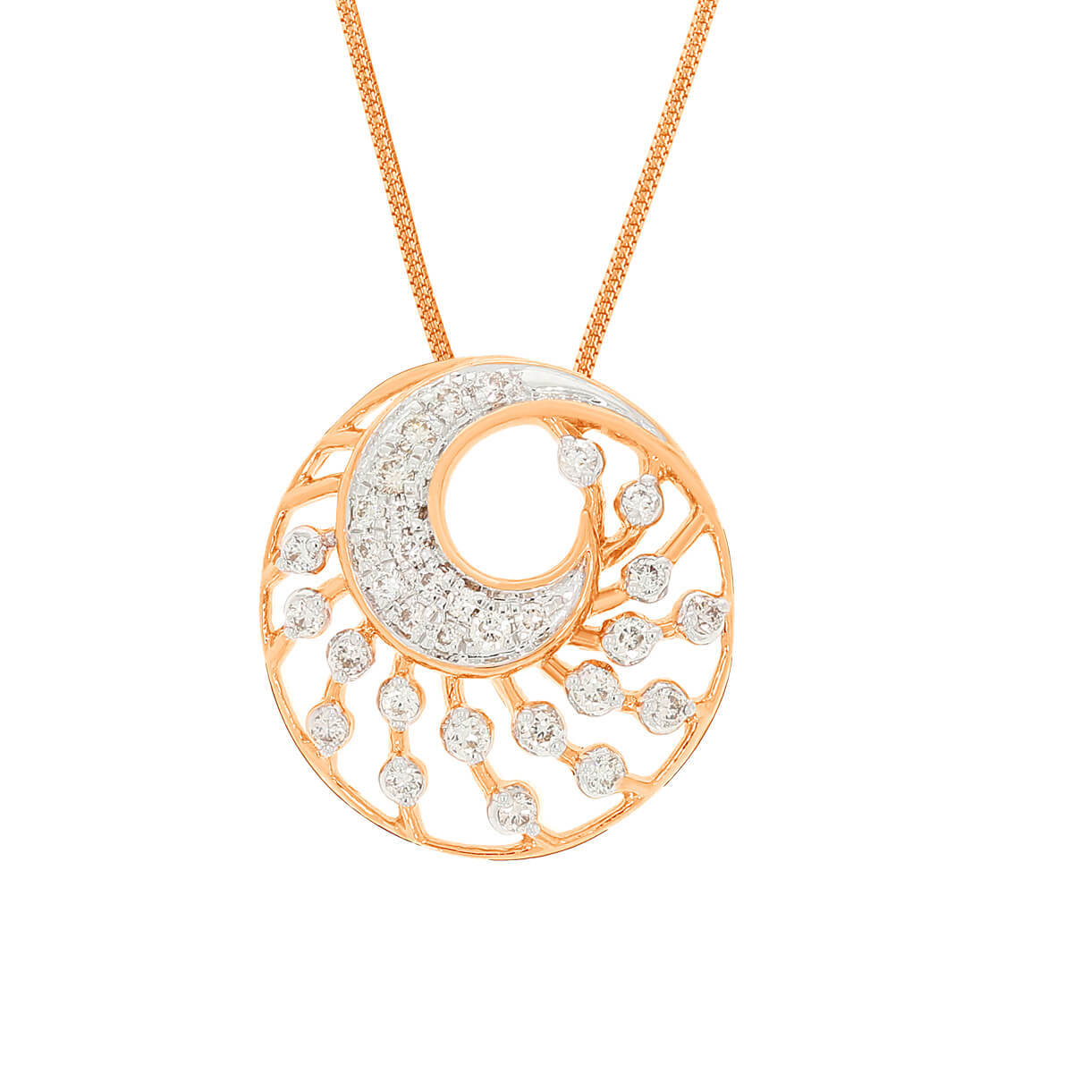 Sparkling Elegance Diamond Rose Gold Pendant