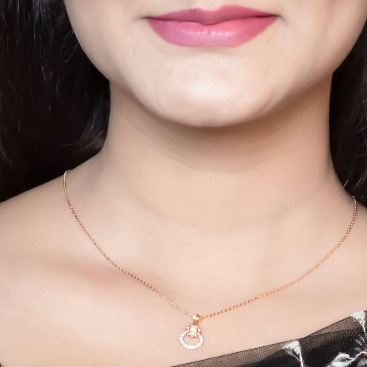Rosy Dazzle Diamond Rose Gold Pendant