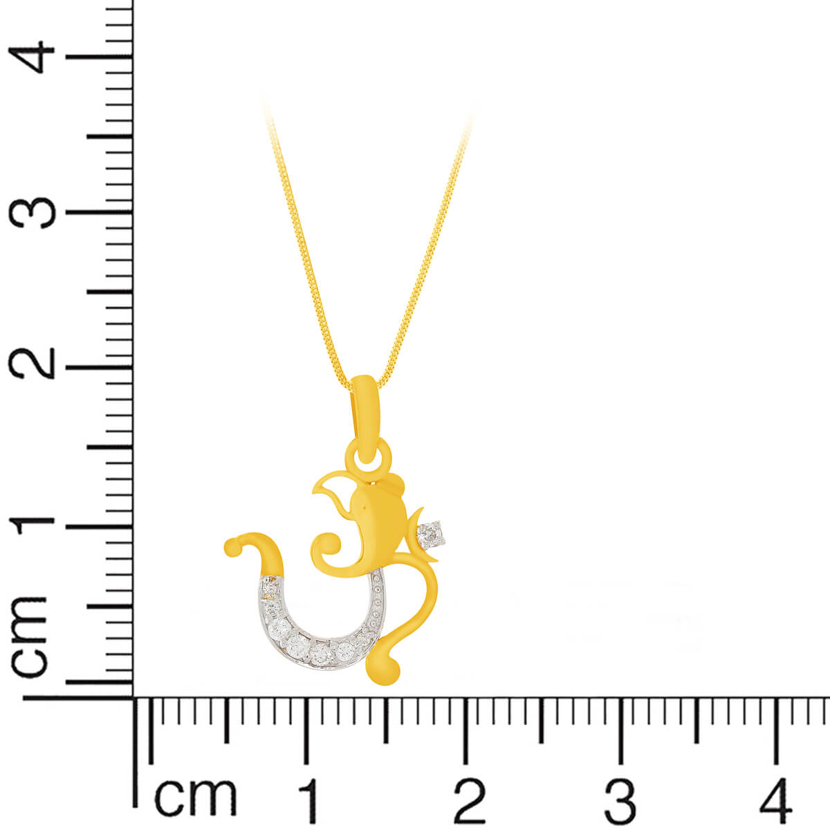 14K Modern Polished Lord Ganesha Diamond Pendant