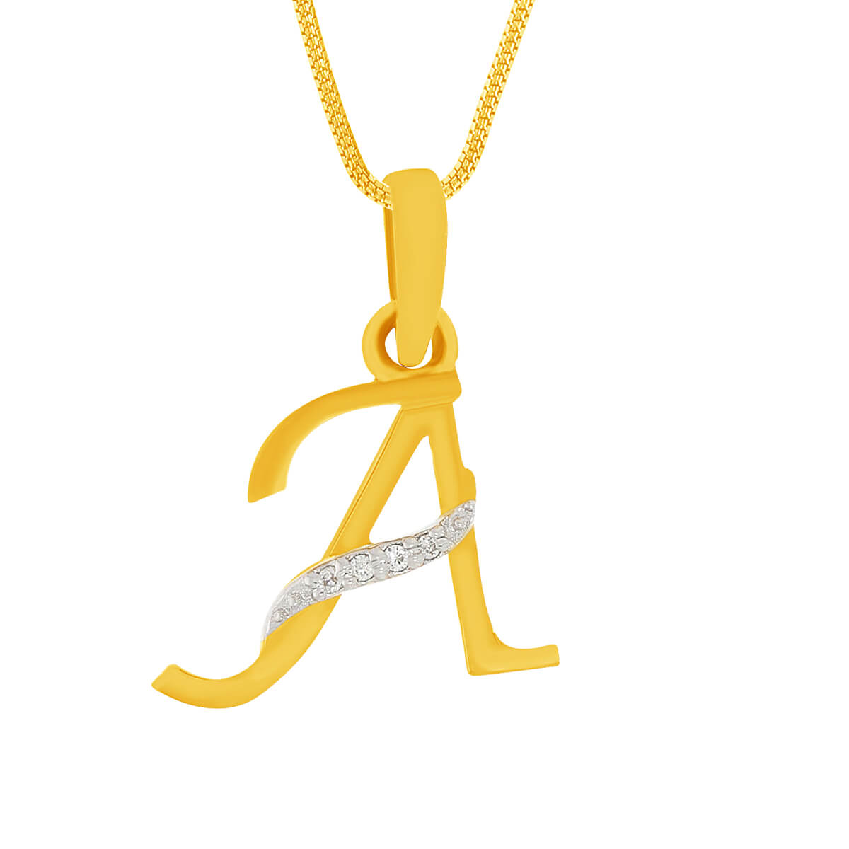 Elegant A Alphabet Diamond Pendant