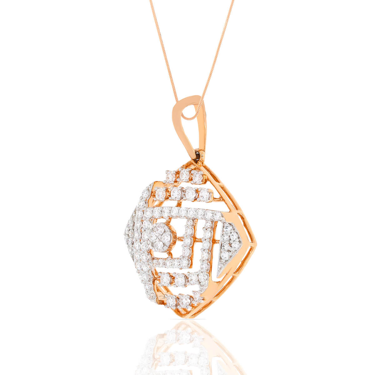 Enigmatic Dazzle Diamond Rose Gold Pendant
