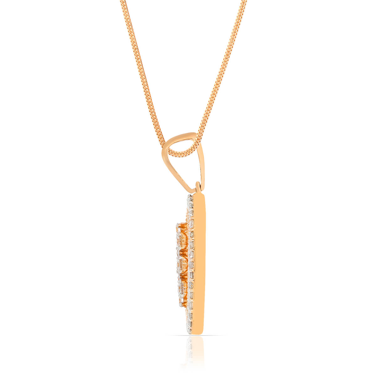 Contemporary Oblong Dazzle Diamond Pendant Set