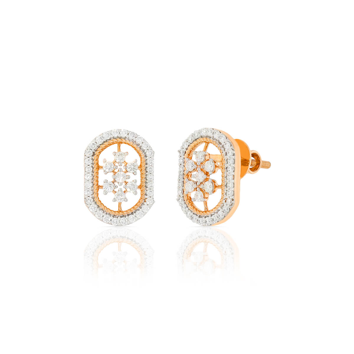 Contemporary Oblong Dazzle Diamond Pendant Set