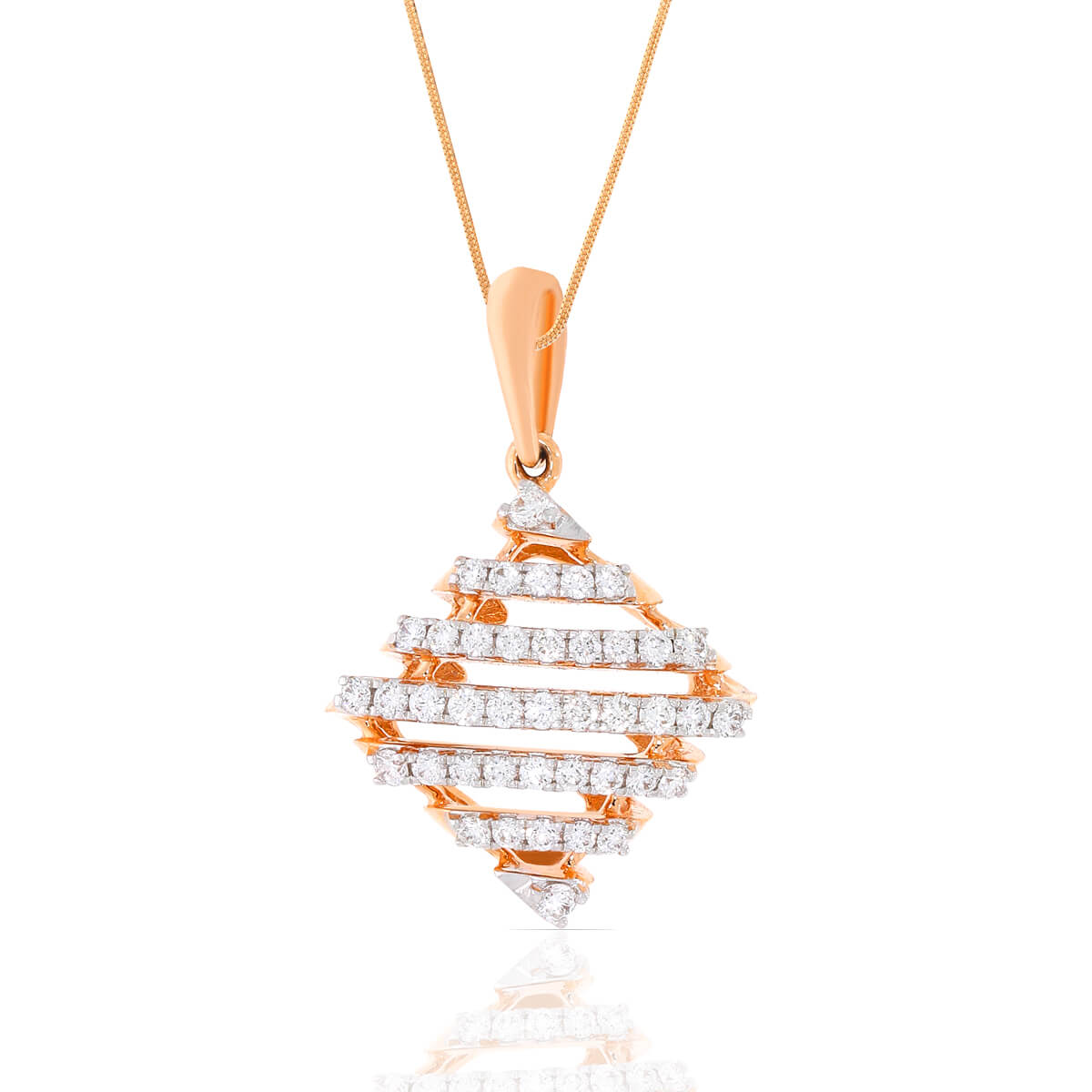 Bold Dazzle Diamond Rose Gold Pendant
