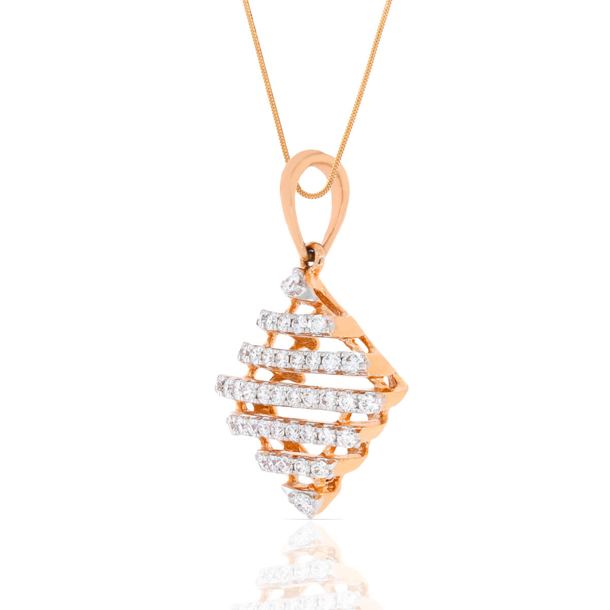 Bold Dazzle Diamond Rose Gold Pendant