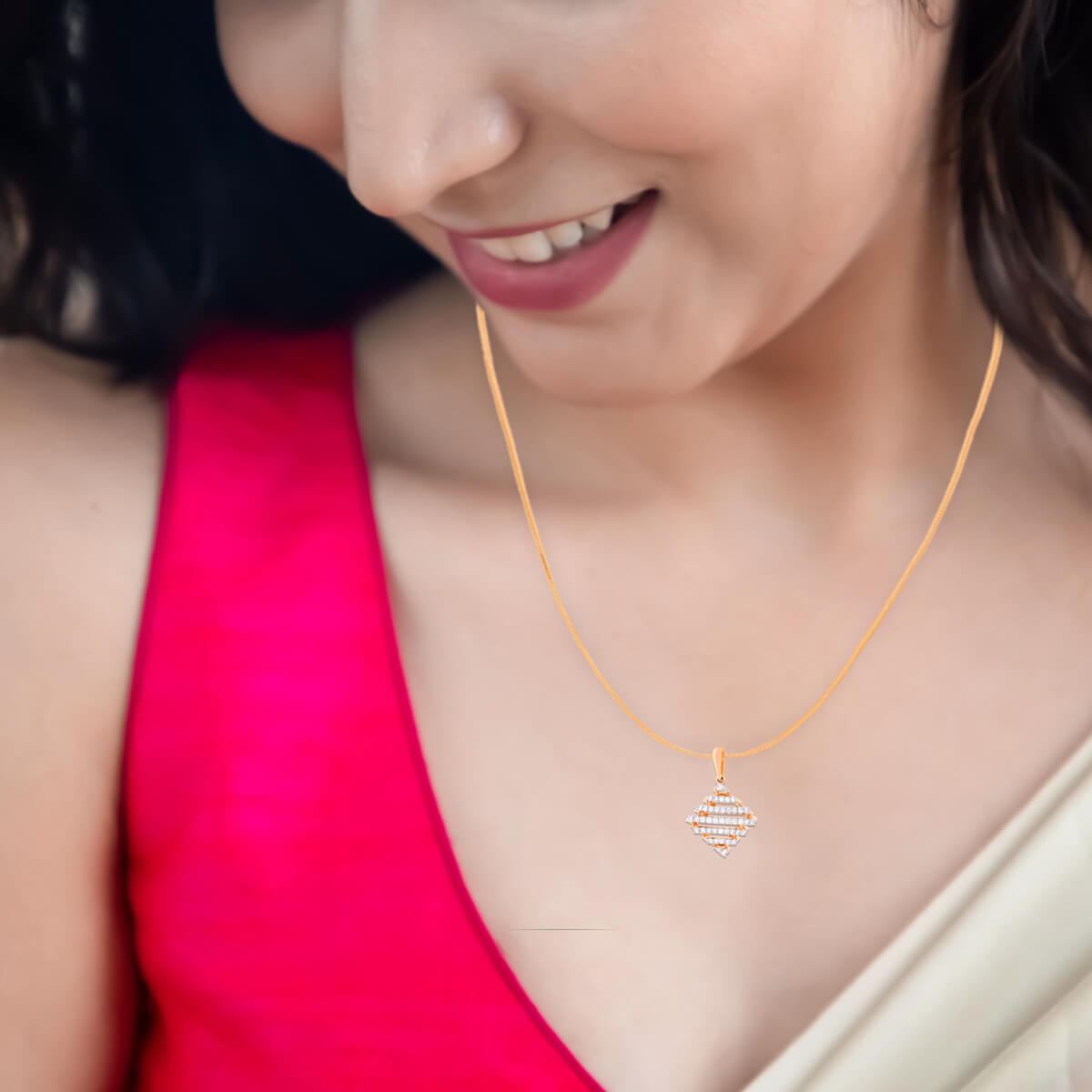 Bold Dazzle Diamond Rose Gold Pendant