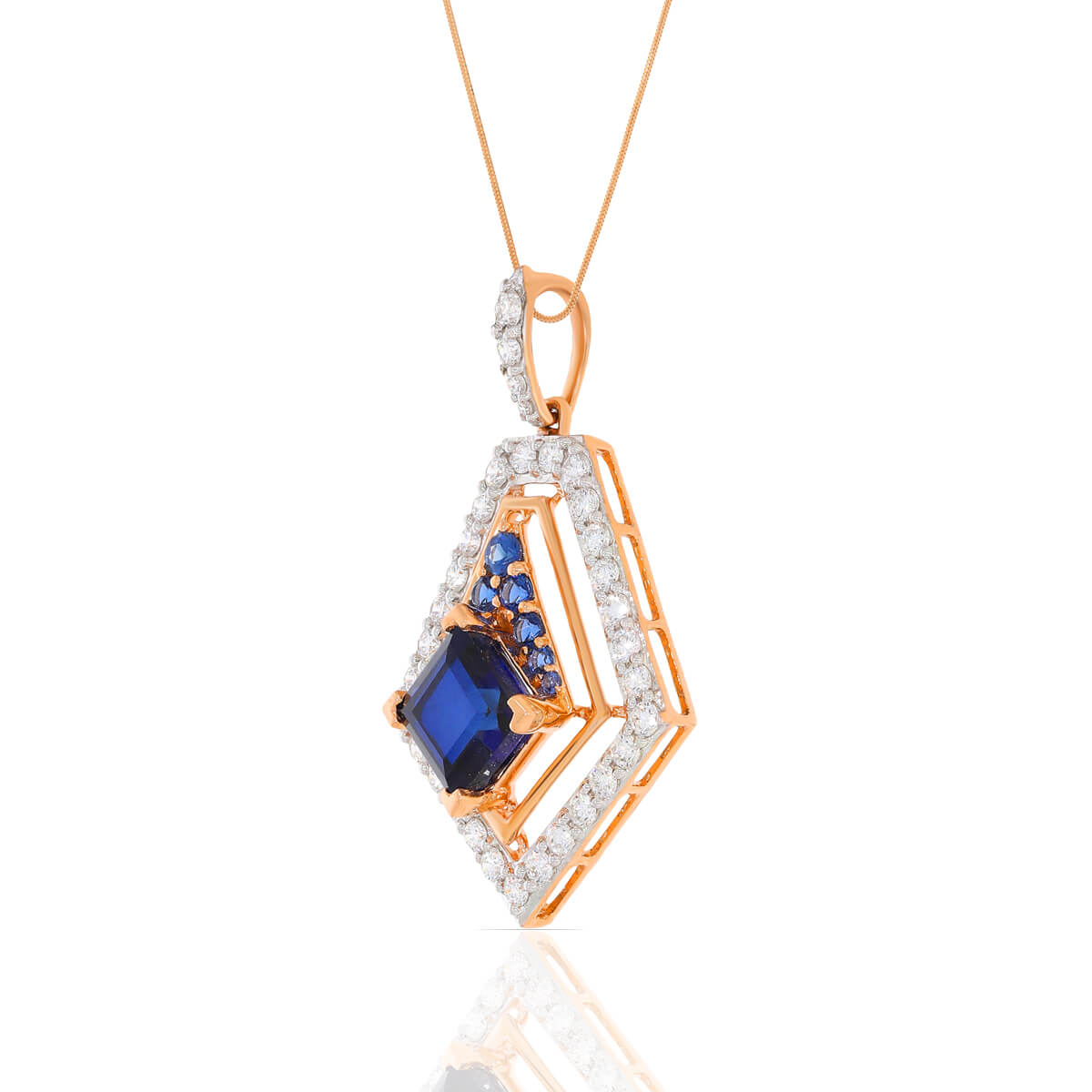 Azure Radiance Diamond Rose Gold Pendant
