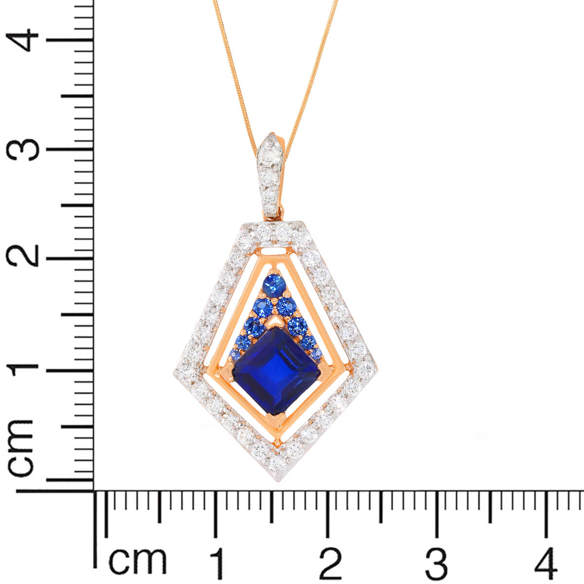 Azure Radiance Diamond Rose Gold Pendant
