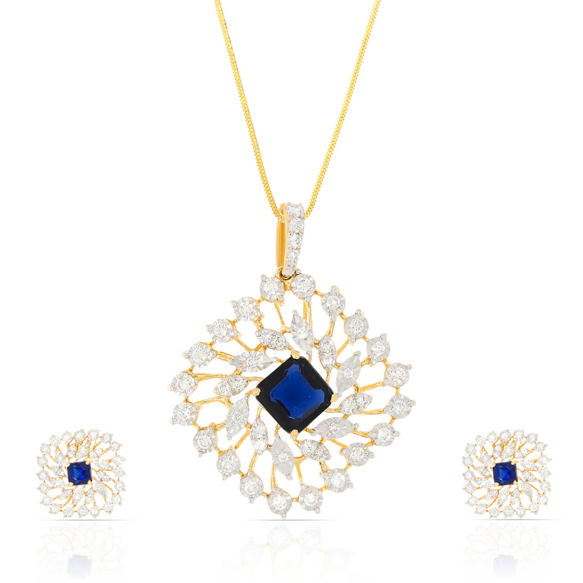 Elegant Dazzle Diamond Pendant Set
