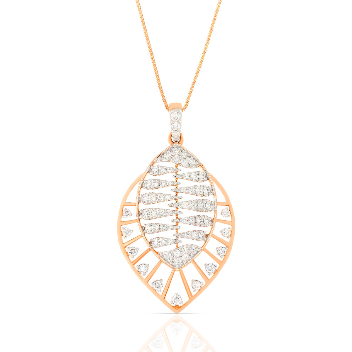 Foliage Vibrance Diamond Rose Gold Pendant