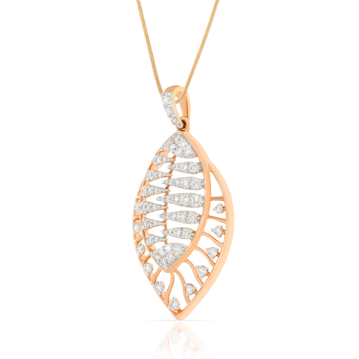 Foliage Vibrance Diamond Rose Gold Pendant