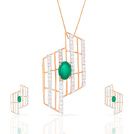 Enigmatic Dazzle Diamond Pendant Set