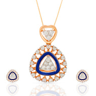 Trigonal Dazzle Diamond Pendant Set