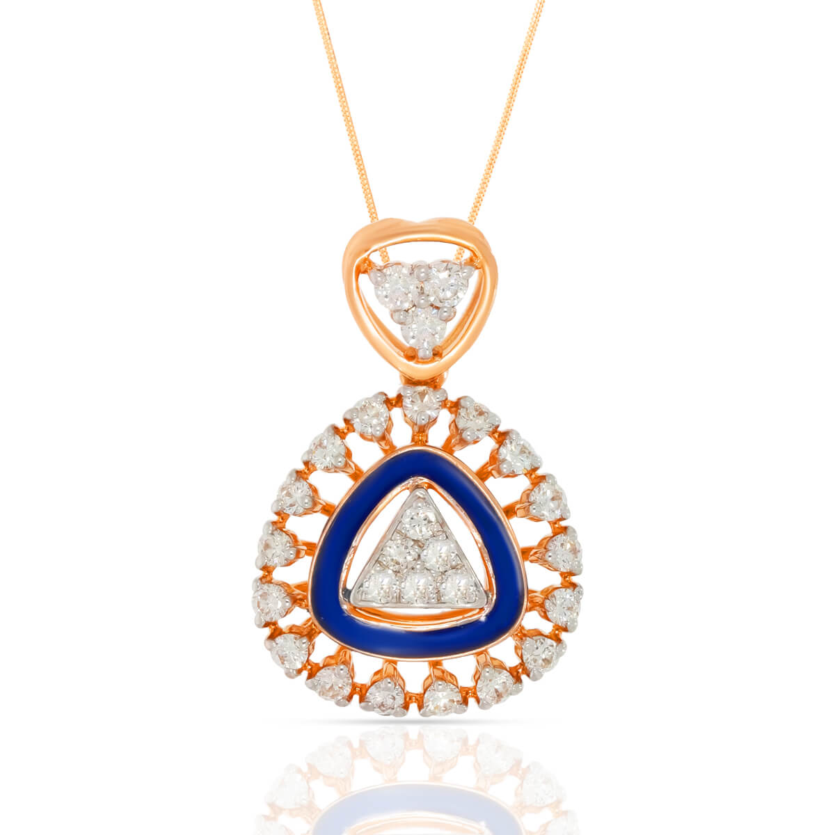 Trigonal Dazzle Diamond Pendant Set
