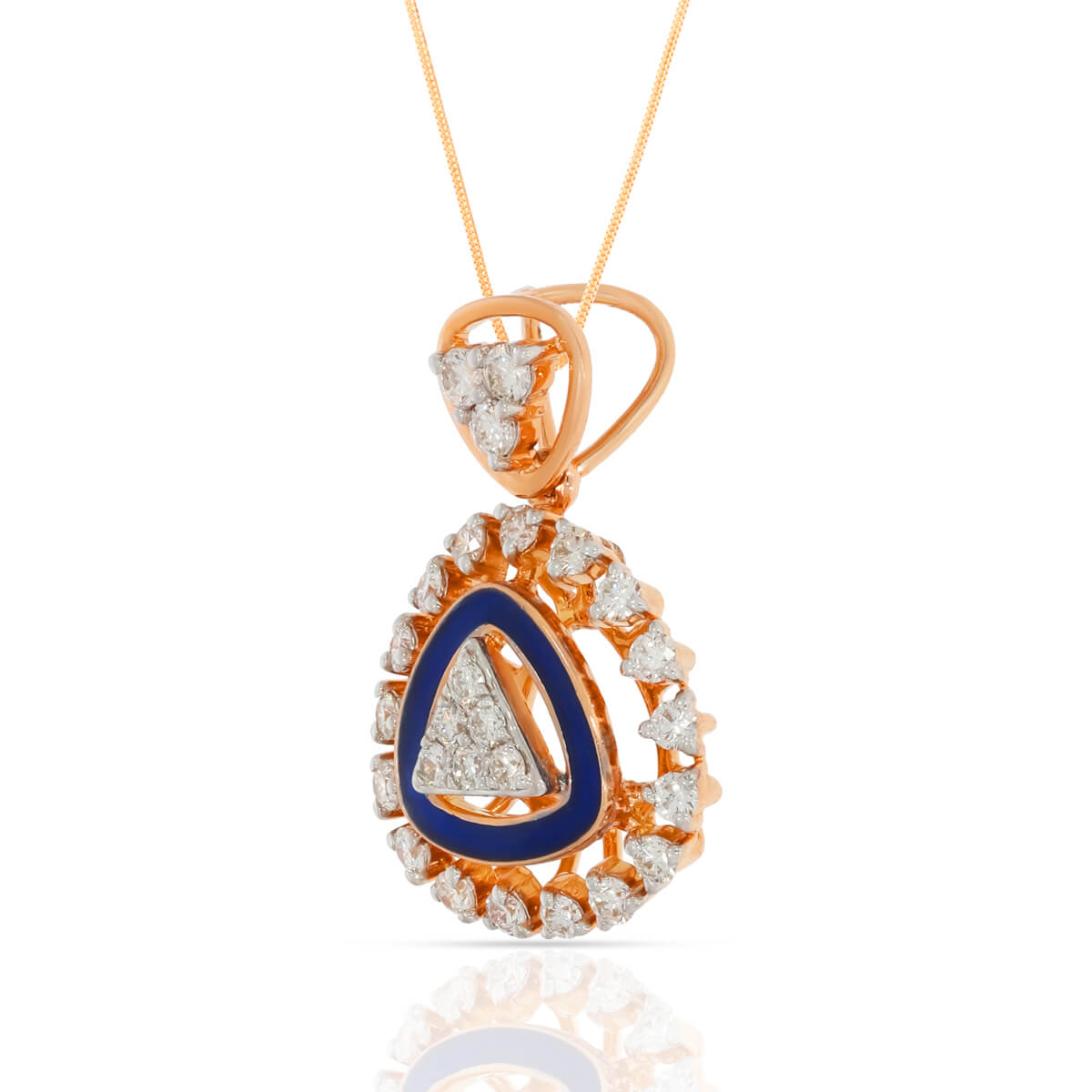Trigonal Dazzle Diamond Pendant Set