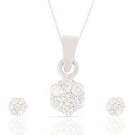 Stunning Hexa Dazzle Diamond Pendant Set