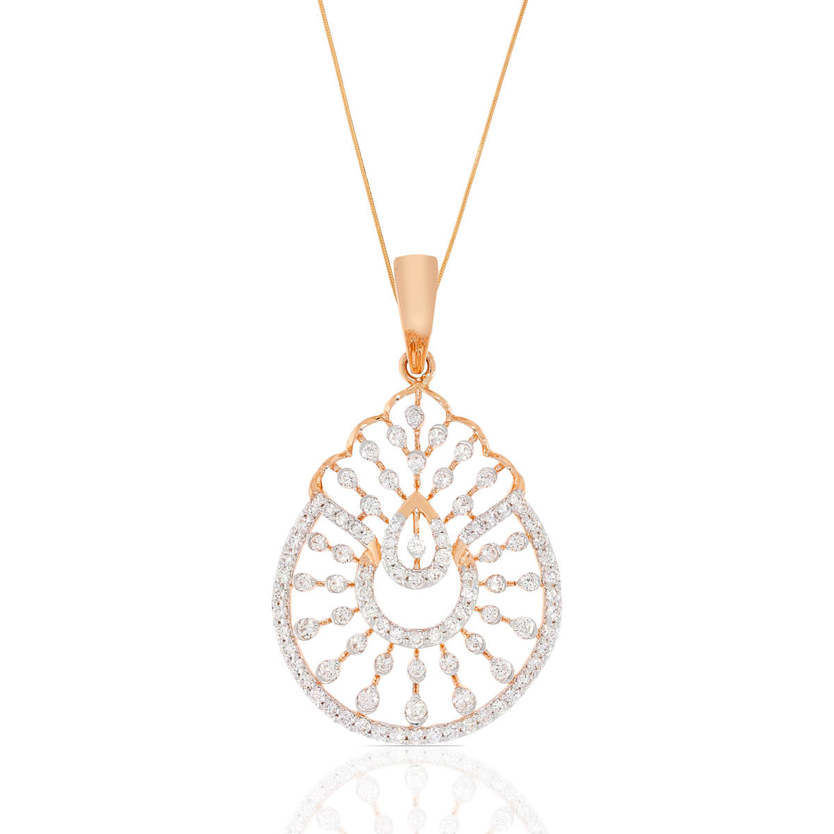 Charming Radiance Diamond Rose Gold Pendant