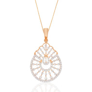 Charming Radiance Diamond Rose Gold Pendant