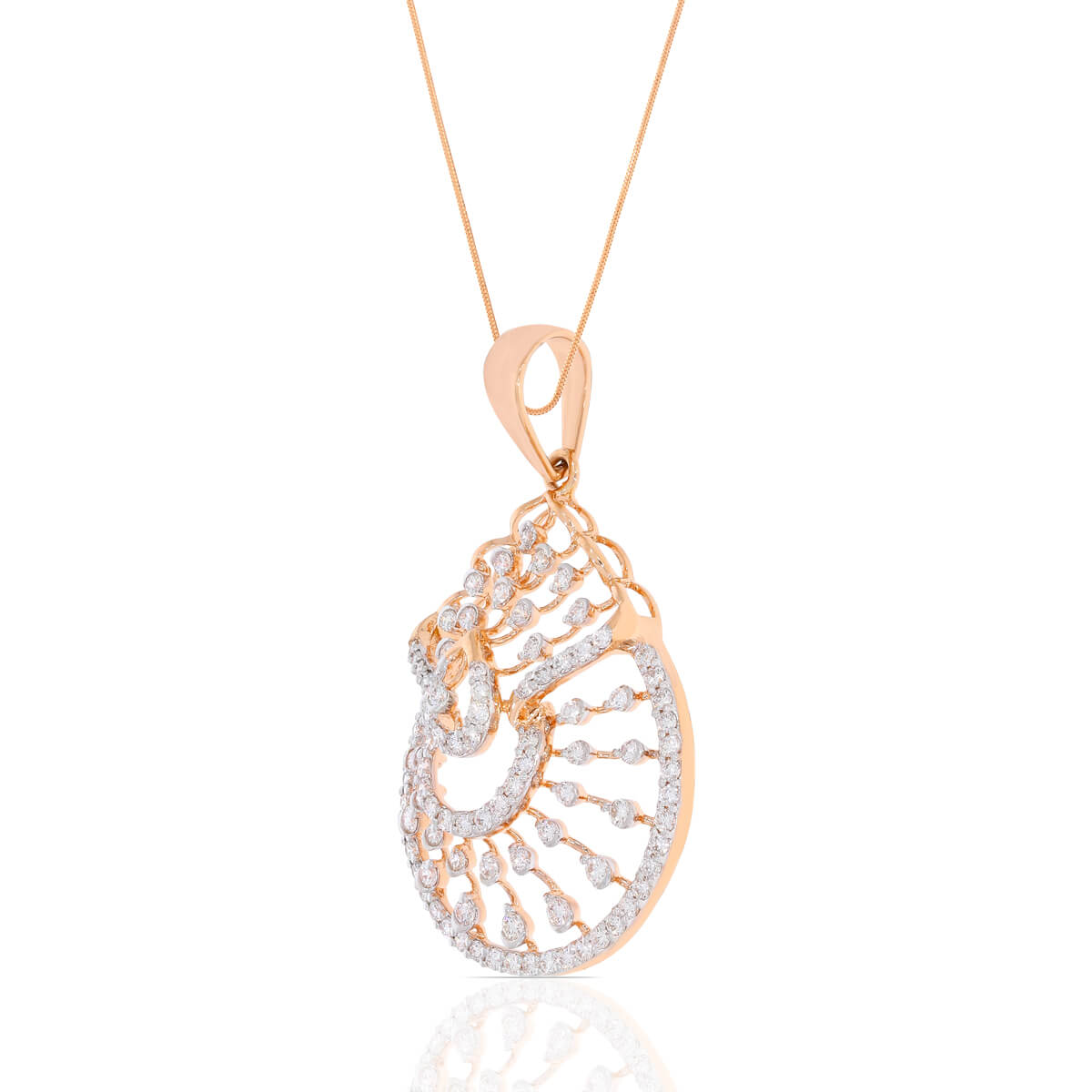 Charming Radiance Diamond Rose Gold Pendant