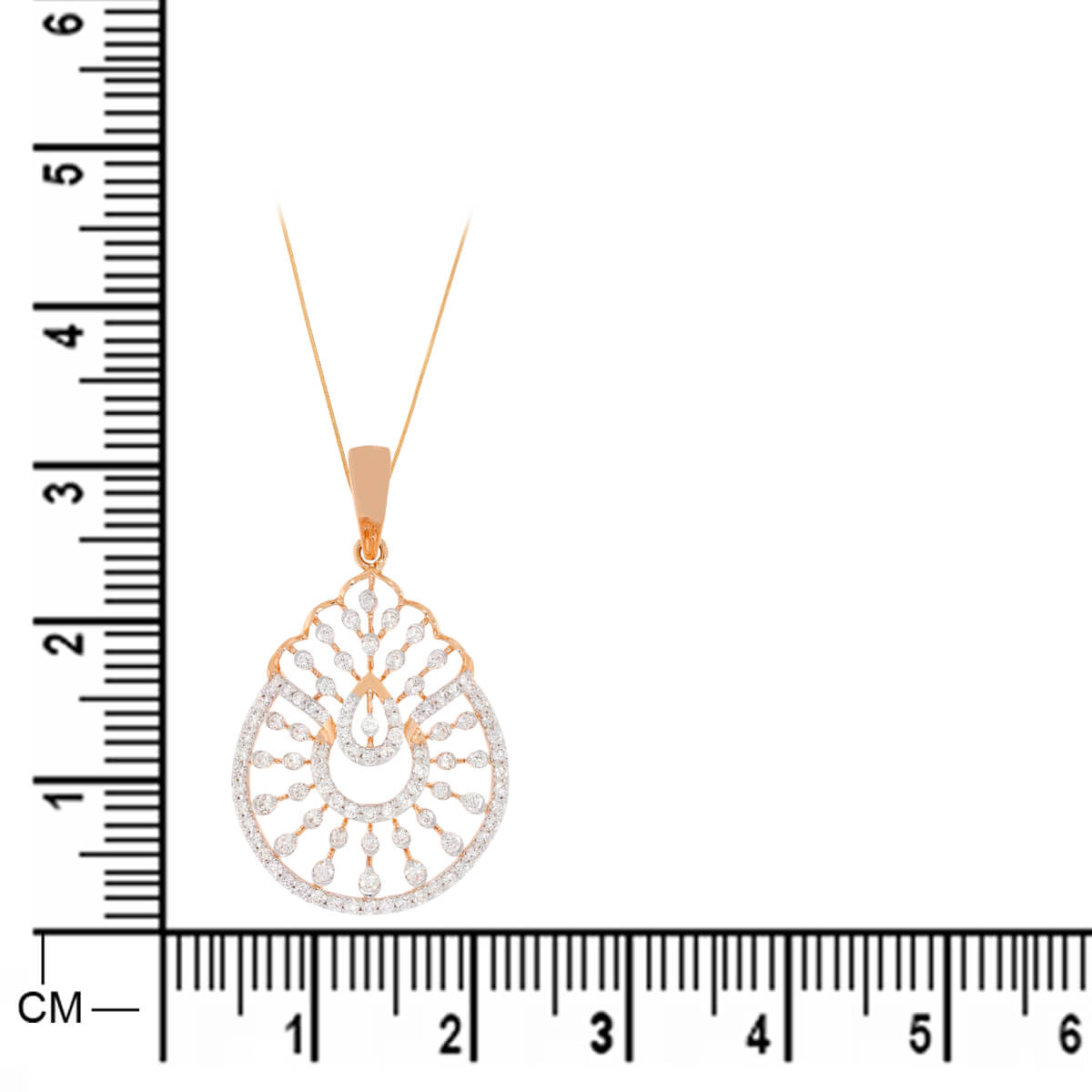 Charming Radiance Diamond Rose Gold Pendant
