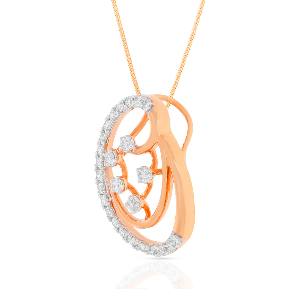 Stunning Swirl Diamond Pendant Set