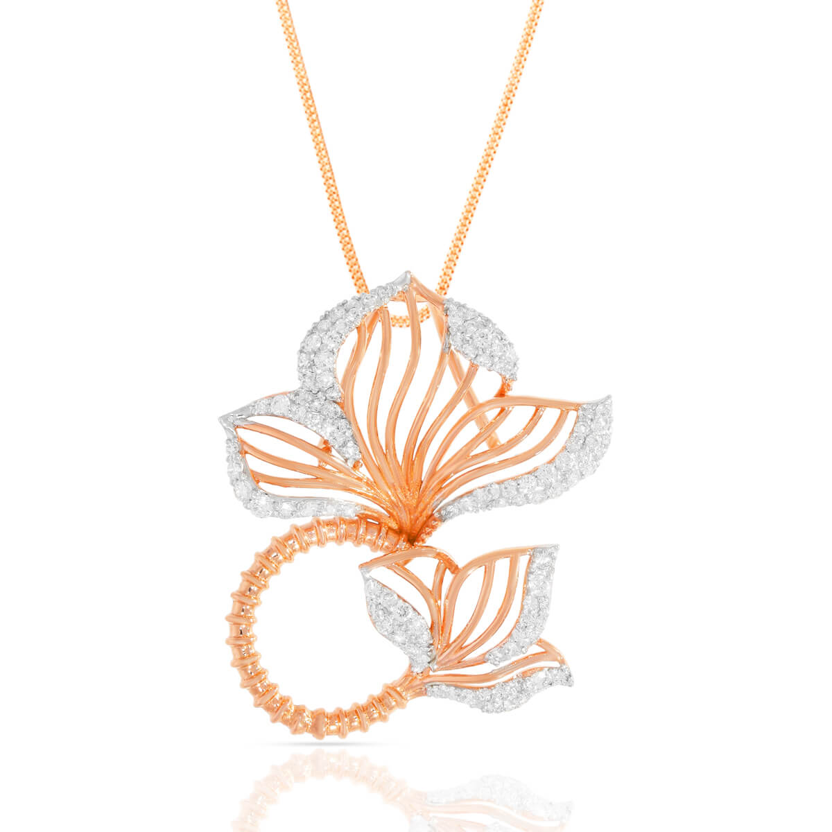 Petal Charm Diamond Pendant Set
