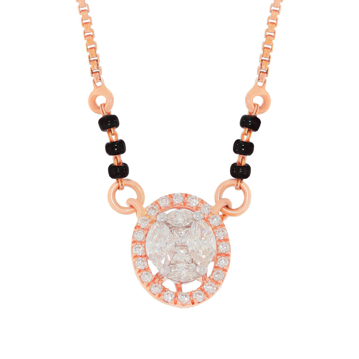 Exclusive Floral Dazzle Diamond Short Mangalsutra 18K