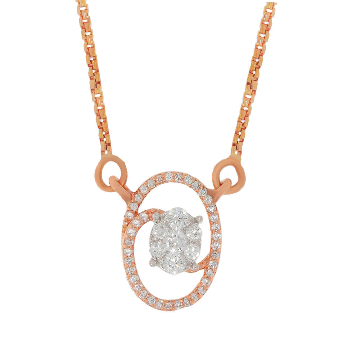 Oval Elegance Diamond Short Mangalsutra 18K