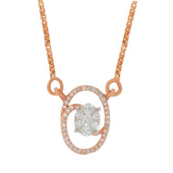 Oval Elegance Diamond Short Mangalsutra 18K
