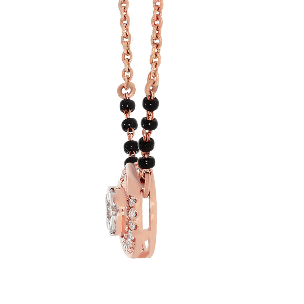 Mesmerizing Twirl Diamond Short Mangalsutra 18K