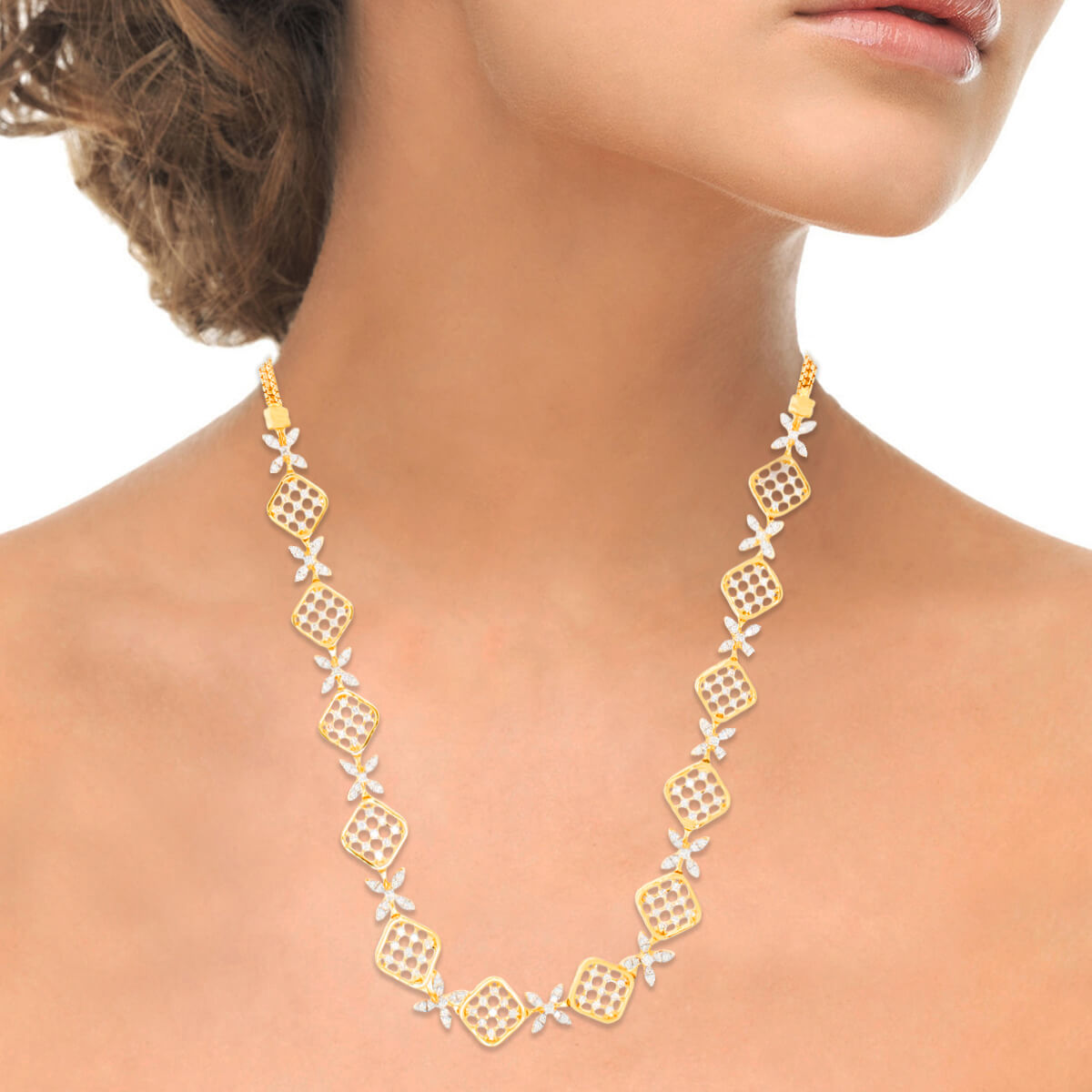 Bold Dazzle Diamond Short Necklace