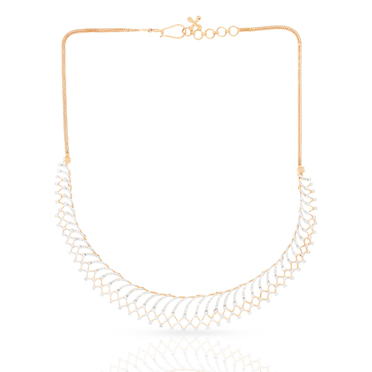 Shiny Cheerful Swirls Diamond Short Necklace