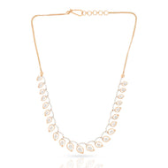 Charming Foliages Dazzle Diamond Short Necklace