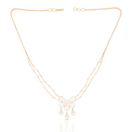 Classy Petal Shine Diamond Short Necklace