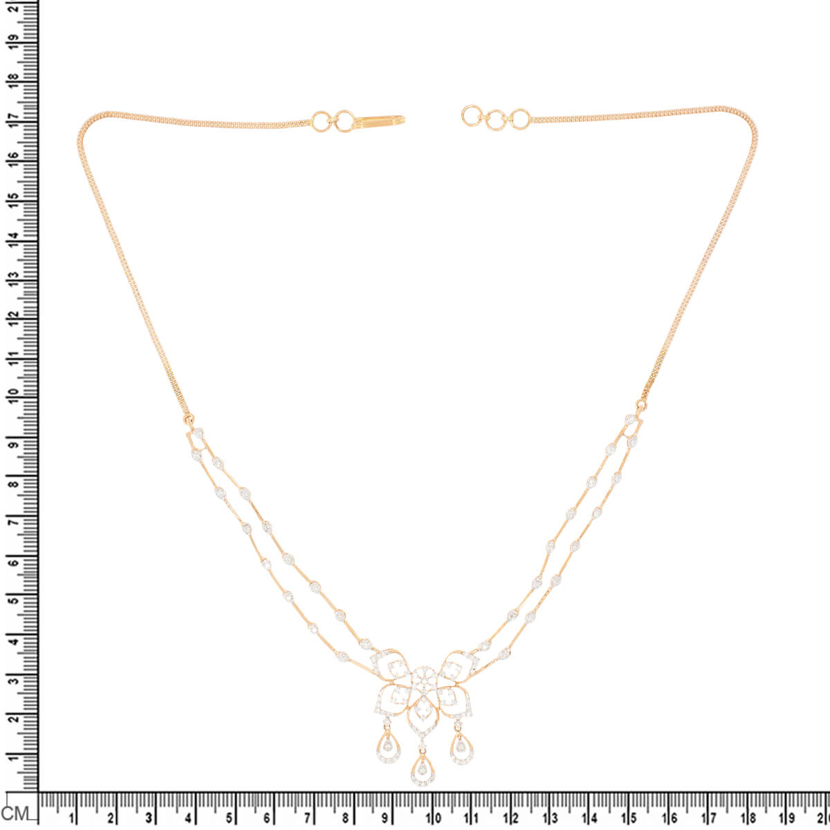 Classy Petal Shine Diamond Short Necklace