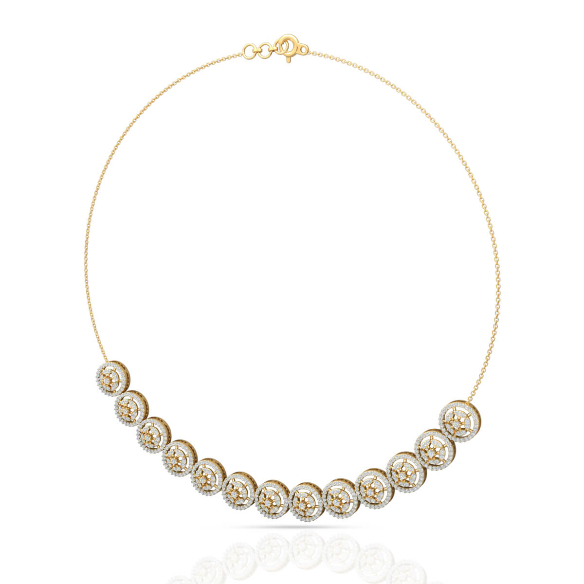 Petite Orbs Harmonic Dazzle Diamond Short Necklace