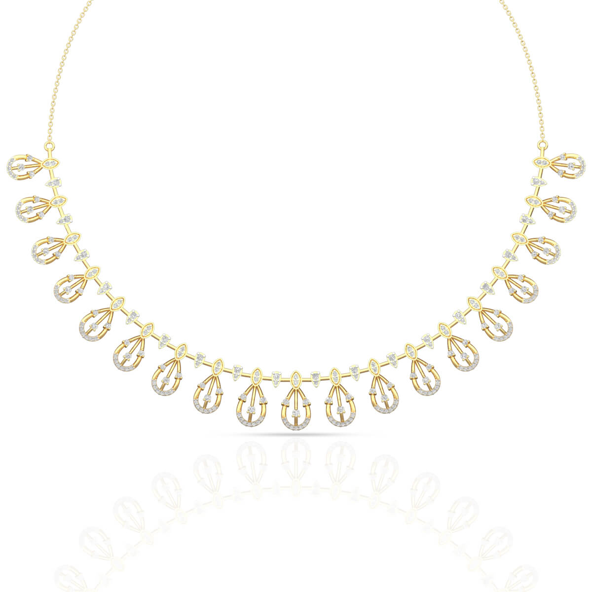 Petite Foliages Harmonic Dazzle Diamond Short Necklace