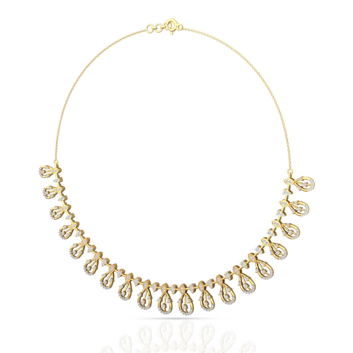 Petite Foliages Harmonic Dazzle Diamond Short Necklace
