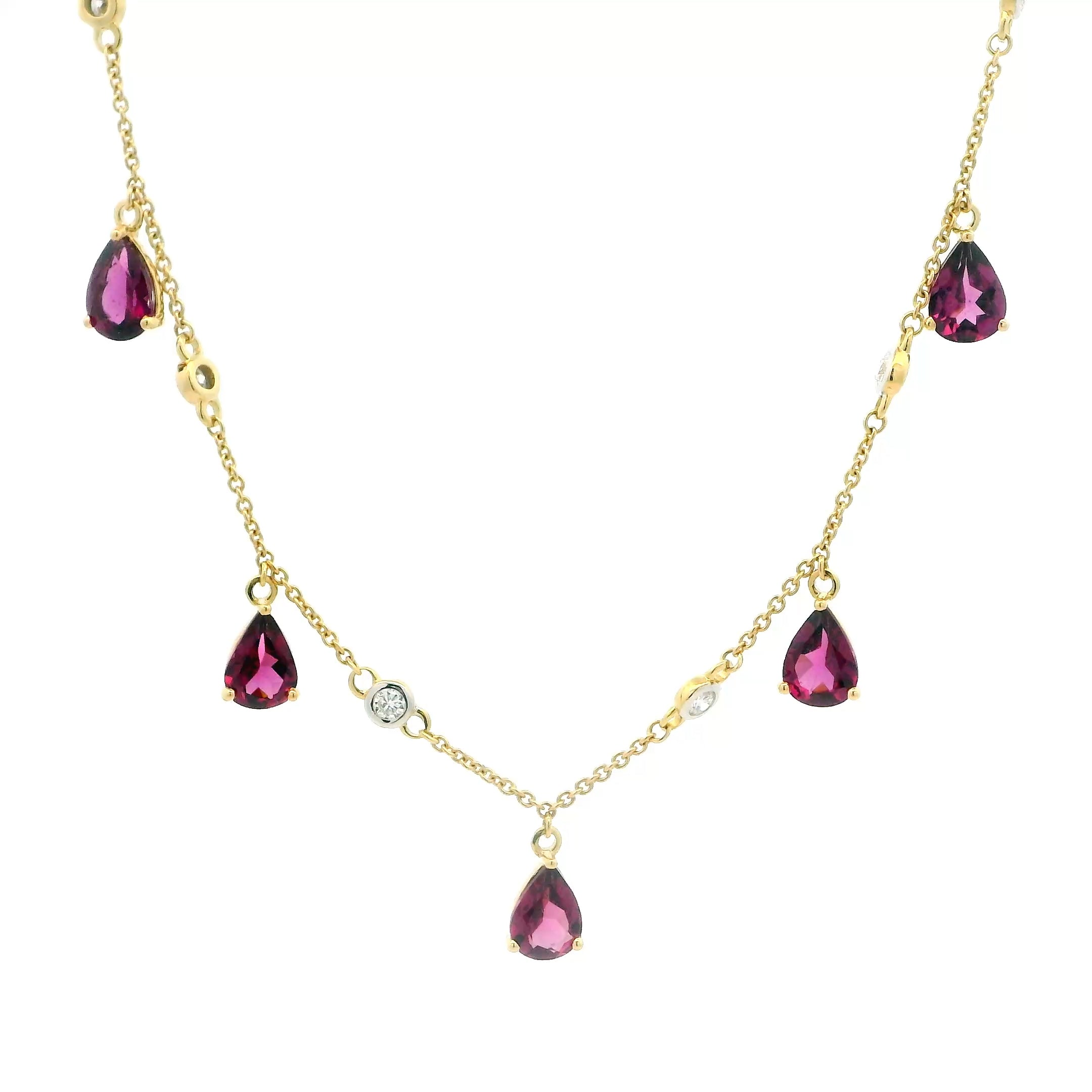 9K Lab Grown Diamond Colorstone Necklace