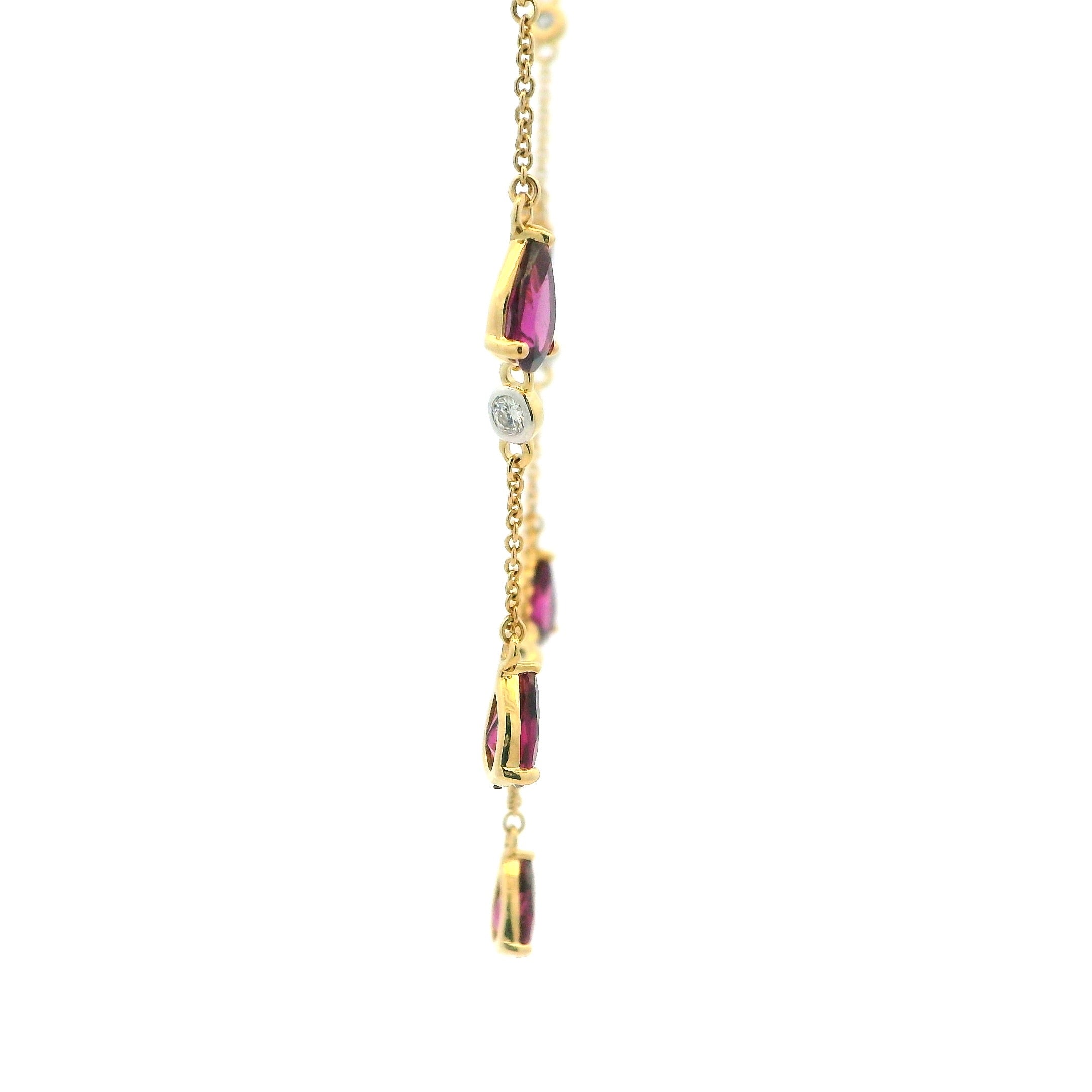 9K Lab Grown Diamond Colorstone Necklace