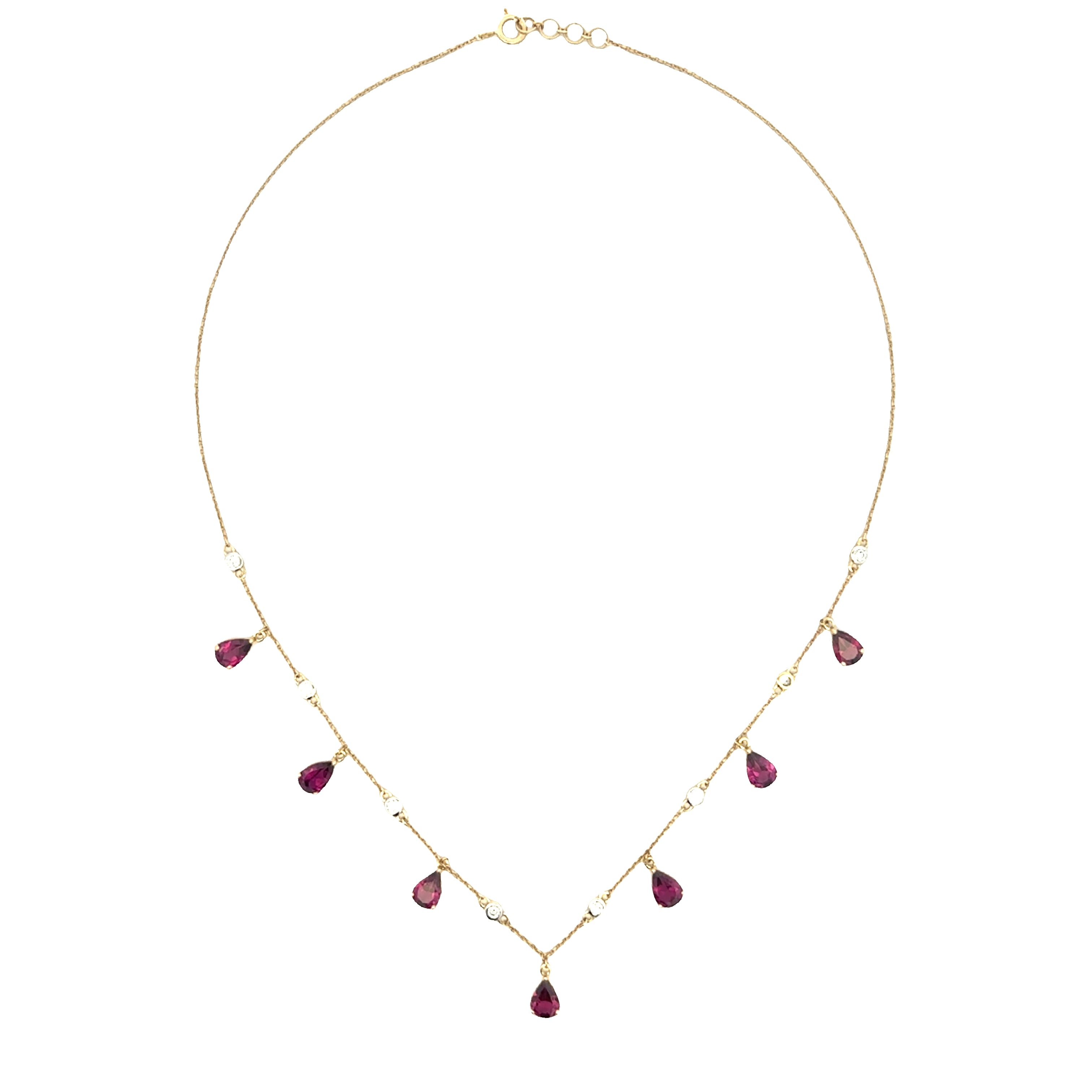 9K Lab Grown Diamond Colorstone Necklace